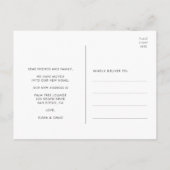 Minimale moderne foto bewegende aankondiging briefkaart (Achterkant)