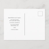 Minimale moderne foto bewegende aankondiging briefkaart (Achterkant)