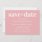 Minimale moderne foto Blush Pink Save The Date (Achterkant)