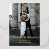 Minimale moderne foto bruiloft dank u kaart (Voorkant)