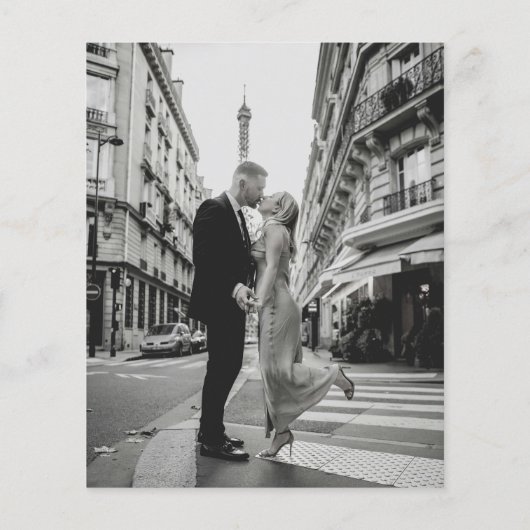 Minimale moderne foto bruiloft menu (Achterkant)