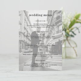 Minimale Moderne Foto Bruiloft Menu