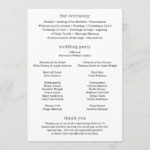 Minimale moderne foto bruiloft programma programmakaart (Achterkant)