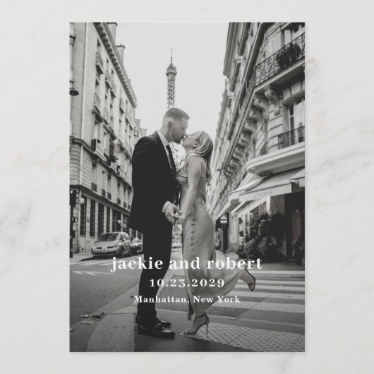 Minimale moderne foto bruiloft programma programmakaart (Voorkant)