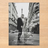 Minimale Moderne Foto Bruiloft Save the Date Acryl Uitnodigingen (Voorkant)