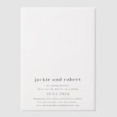 Minimale Moderne Foto Bruiloft Save the Date Vellum Uitnodigingen (Voorkant)