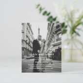 Minimale moderne foto budget bruiloft Save the Dat (Staand voorkant)
