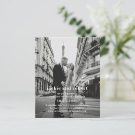 Minimale moderne foto budget bruiloft Save the Dat
