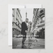 Minimale moderne foto budget bruiloft uitnodiging (Voorkant)