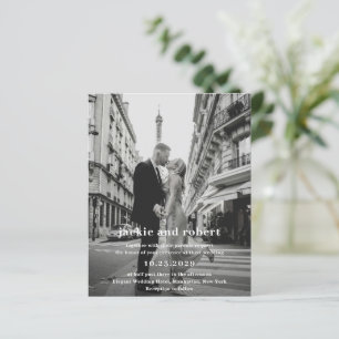 Minimale moderne foto budget bruiloft uitnodiging