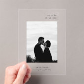 Minimale moderne foto Clear Wedding Save the Date Acryl Uitnodigingen (Insitu (Draagbaar))