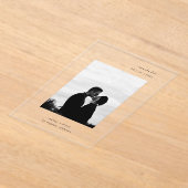 Minimale moderne foto Clear Wedding Save the Date Acryl Uitnodigingen (Laagn)
