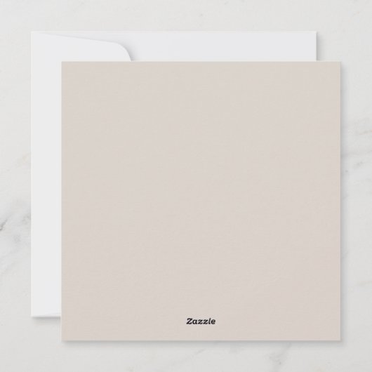 Minimale moderne foto getrouwde kersttaupe feestdagenkaart (Achterkant)