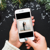 Minimale moderne foto getrouwde kersttaupe feestdagenkaart