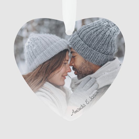 Minimale Moderne Foto Hart Ornament (voorkant)