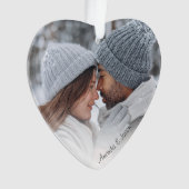 Minimale Moderne Foto Hart Ornament (voorkant)