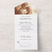 Minimale moderne foto-huwelijk all in one uitnodiging (Binnen)