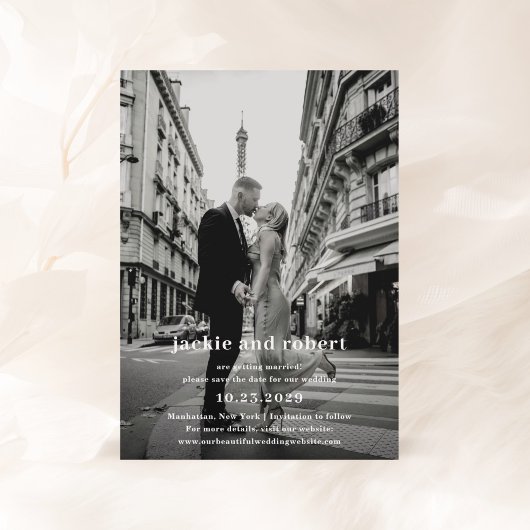 Minimale Moderne Foto Huwelijk Save The Date