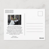Minimale moderne foto-huwelijksbedankkaart briefkaart (Achterkant)