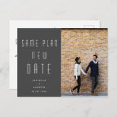 Minimale moderne foto nieuwe trouwdatum briefkaart (Voorkant / Achterkant)