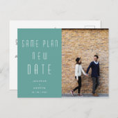 Minimale moderne foto nieuwe trouwdatum briefkaart (Voorkant / Achterkant)