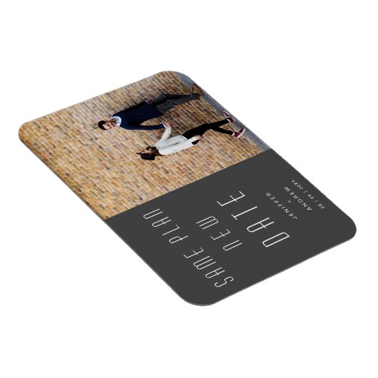 Minimale moderne foto nieuwe trouwdatum magneet (Rechterzijde)