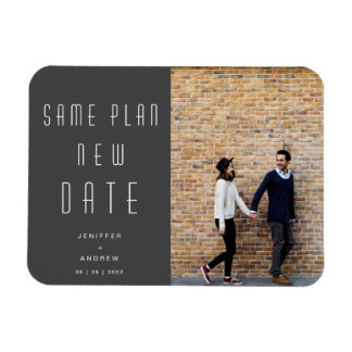 Minimale moderne foto nieuwe trouwdatum magneet