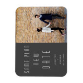 Minimale moderne foto nieuwe trouwdatum magneet (Verticaal)