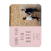 Minimale moderne foto nieuwe trouwdatum magneet (Verticaal)