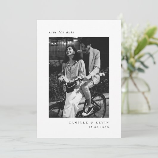 Minimale moderne foto Opslaan Datum Kaart (Staand voorkant)