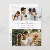 Minimale moderne foto Opslaan Datum uitnodiging (Voorkant / Achterkant)