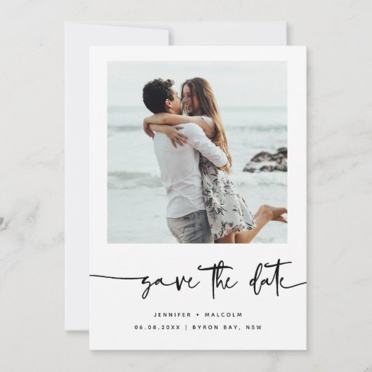 Minimale moderne foto Opslaan Datum uitnodiging (Voorkant)