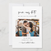 Minimale moderne foto Opslaan Datum uitnodiging (Achterkant)