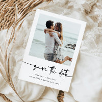 Minimale moderne foto Opslaan Datum uitnodiging