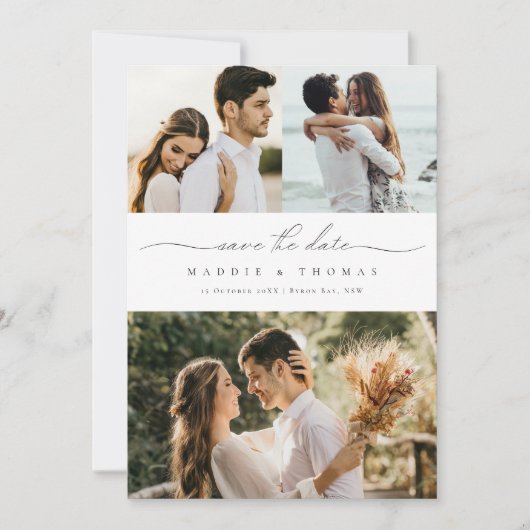 Minimale moderne foto Opslaan Datum uitnodiging (Voorkant)