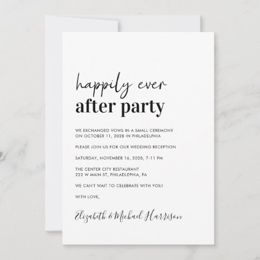 Minimale moderne foto QR-code bruiloft receptie Kaart (Voorkant)