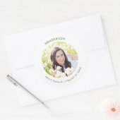 Minimale moderne foto retouradres ronde sticker (Envelop)