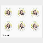 Minimale moderne foto retouradres ronde sticker (Vel)