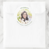 Minimale moderne foto retouradres ronde sticker (Tas)