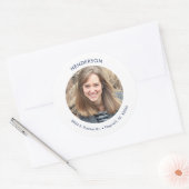 Minimale moderne foto retouradres ronde sticker (Envelop)