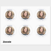 Minimale moderne foto retouradres ronde sticker (Vel)