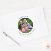 Minimale moderne foto retouradres ronde sticker (Envelop)