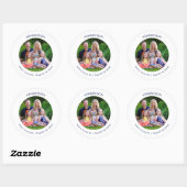 Minimale moderne foto retouradres ronde sticker (Vel)