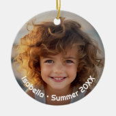 Minimale moderne foto - Retro tekst - Persoonlijk Keramisch Ornament (Voorkant)