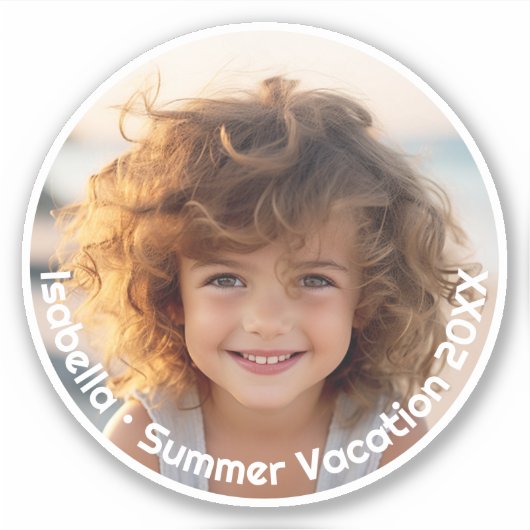 Minimale moderne foto - Retro tekst - Persoonlijk Sticker (Voorkant)