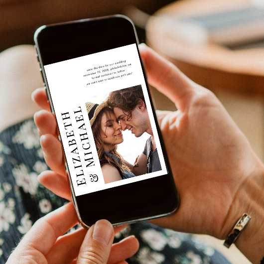 Minimale moderne foto save the date