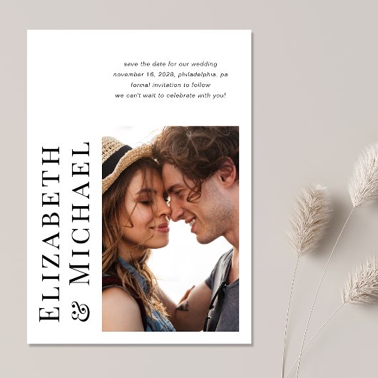 Minimale moderne foto save the date
