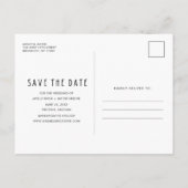 Minimale moderne foto Save the Date Wedding Aankondigingskaart (Achterkant)