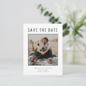 Minimale moderne foto Save the Date Wedding Aankondigingskaart (Staand voorkant)
