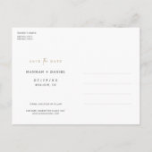 Minimale moderne foto Save the Date Wedding Uitnodiging Briefkaart (Achterkant)